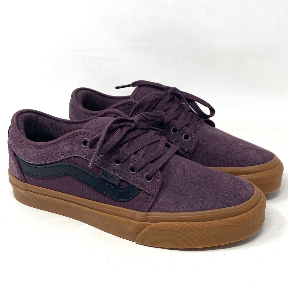 VANS Chukka Low Sidestripe Canvas Suede Wine Gum Women's Shoes Skate VN0A5KQZK10 - Picture 2 of 10